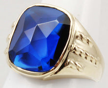 Load image into Gallery viewer, Vintage 1940's SIGNED DASON Davidson & Sons of NY RARE Cushion Blue Spinel 10k Solid Gold Men's Ring
