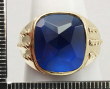 Load image into Gallery viewer, Vintage 1940's SIGNED DASON Davidson & Sons of NY RARE Cushion Blue Spinel 10k Solid Gold Men's Ring