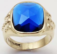 Load image into Gallery viewer, Vintage 1940's SIGNED DASON Davidson & Sons of NY RARE Cushion Blue Spinel 10k Solid Gold Men's Ring
