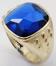 Load image into Gallery viewer, Vintage 1940's SIGNED DASON Davidson & Sons of NY RARE Cushion Blue Spinel 10k Solid Gold Men's Ring