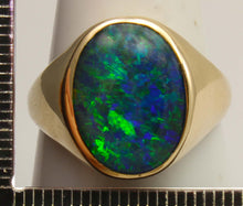 Load image into Gallery viewer, Vintage 1960's LARGE BLUE GREEN Opal 10k Solid Yellow Gold Men's Ring&nbsp;