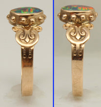 Load image into Gallery viewer, Antique c1900 Late Period Victorian Natural RAINBOW Opal 10k Solid Rose Gold Ladies Cocktail Ring