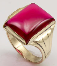 Load image into Gallery viewer, ORNATE Antique 1920's Art Deco LARGE Ruby 10k Solid Yellow Gold Men's Ring&nbsp;