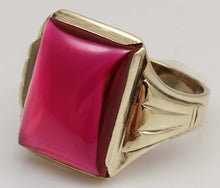 Load image into Gallery viewer, ORNATE Antique 1920's Art Deco LARGE Ruby 10k Solid Yellow Gold Men's Ring&nbsp;
