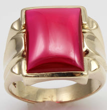 Load image into Gallery viewer, Antique 1920&#39;s Art Deco LARGE 12ct Ruby Cabochon 10k Solid Yellow Gold Men&#39;s Ring