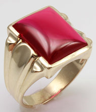 Load image into Gallery viewer, Antique 1920&#39;s Art Deco LARGE 12ct Ruby Cabochon 10k Solid Yellow Gold Men&#39;s Ring