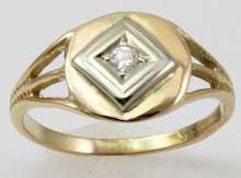 Load image into Gallery viewer, Antique 1920s Art Deco 2mm Antique Cut Genuine Diamond 14k Two-Tone Solid Gold Ladies Cocktail Ring