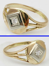 Load image into Gallery viewer, Antique 1920s Art Deco 2mm Antique Cut Genuine Diamond 14k Two-Tone Solid Gold Ladies Cocktail Ring