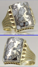 Load image into Gallery viewer, Antique Victorian VERY RARE Natural Silver Ore in Quartz Milgrained 10k Solid Yellow Gold Men&#39;s Ring