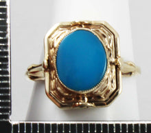 Load image into Gallery viewer, RARE Antique 1920&#39;s Art Deco Opal &amp; Persian Turquoise 10k Solid Gold Cocktail Reversible Flip Ring