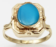 Load image into Gallery viewer, RARE Antique 1920&#39;s Art Deco Opal &amp; Persian Turquoise 10k Solid Gold Cocktail Reversible Flip Ring