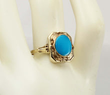 Load image into Gallery viewer, RARE Antique 1920&#39;s Art Deco Opal &amp; Persian Turquoise 10k Solid Gold Cocktail Reversible Flip Ring