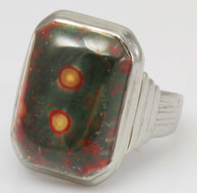 Load image into Gallery viewer, Ornate Antique 1920&#39;s Art Deco Natural RARE Orbicular Bloodstone 10k Solid White Gold Men&#39;s Ring