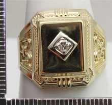 Load image into Gallery viewer, Antique Art Deco Natural &amp; Genuine Antique European Cut .10ct Diamond 10k Solid Gold Men&#39;s Ring