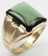 Load image into Gallery viewer, Antique 1920&#39;s Art Deco LARGE 12ct Green Spinel 10k Solid Yellow Gold Men&#39;s Ring&nbsp;