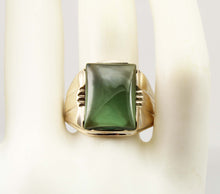 Load image into Gallery viewer, Antique 1920&#39;s Art Deco LARGE 12ct Green Spinel 10k Solid Yellow Gold Men&#39;s Ring&nbsp;