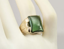 Load image into Gallery viewer, Antique 1920&#39;s Art Deco LARGE 12ct Green Spinel 10k Solid Yellow Gold Men&#39;s Ring&nbsp;