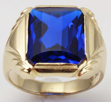 Load image into Gallery viewer, Antique 1920&#39;s Art Deco LARGE 9ct RARE Barrel Cut Blue Spinel 10k Solid Yellow Gold Men&#39;s Ring