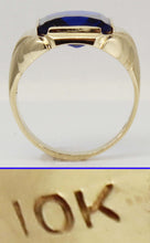 Load image into Gallery viewer, Antique 1920&#39;s Art Deco LARGE 9ct RARE Barrel Cut Blue Spinel 10k Solid Yellow Gold Men&#39;s Ring