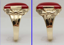 Load image into Gallery viewer, Antique 1920&#39;s Art Deco LARGE 12ct Ruby Hand Engraved &amp; Milgrained 10k Solid Yellow Gold Men&#39;s Ring