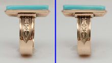 Load image into Gallery viewer, Antique c1900 Victorian RARE Natural Persian Turquoise 14k Solid Rose Gold Ladies Cocktail Ring