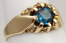 Load image into Gallery viewer, Antique c1900 SIGNED Dattelbaum &amp; Friedman Victorian 1ct Natural Topaz 10k Solid Gold Men&#39;s Ring