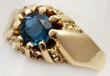 Load image into Gallery viewer, Antique c1900 SIGNED Dattelbaum &amp; Friedman Victorian 1ct Natural Topaz 10k Solid Gold Men&#39;s Ring