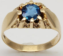 Load image into Gallery viewer, Antique c1900 SIGNED Dattelbaum &amp; Friedman Victorian 1ct Natural Topaz 10k Solid Gold Men&#39;s Ring