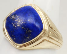 Load image into Gallery viewer, Antique 1920&#39;s Art Deco Natural Lapis Lazuli 10k Solid Yellow Gold Men&#39;s Ring