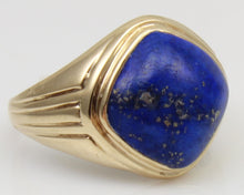 Load image into Gallery viewer, Antique 1920&#39;s Art Deco Natural Lapis Lazuli 10k Solid Yellow Gold Men&#39;s Ring