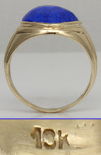 Load image into Gallery viewer, Antique 1920&#39;s Art Deco Natural Lapis Lazuli 10k Solid Yellow Gold Men&#39;s Ring