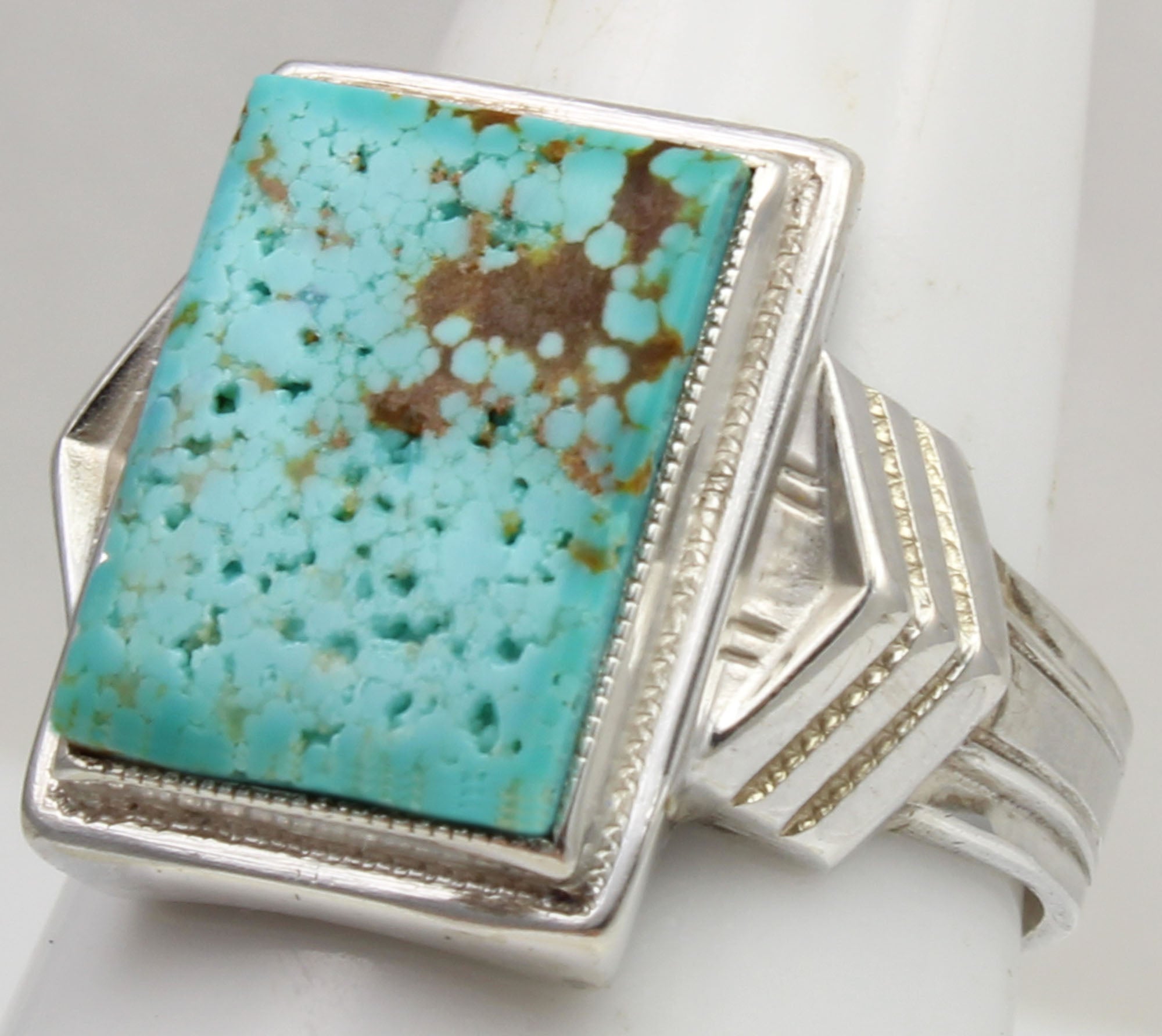 Rare Turquoise Native American #8 Sterling Silver Ring Rare Turquoise Native American #8 Sterling Silver Ring