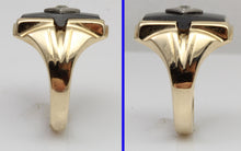 Load image into Gallery viewer, Antique 1920&#39;s Art Deco Natural Antique European Cut Diamond &amp; Onyx 10k Solid Gold Men&#39;s Ring