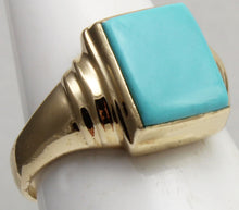 Load image into Gallery viewer, Antique 1920&#39;s Art Deco RARE Natural Persian Turquoise 10k Solid Yellow Gold Ladies Cocktail Ring