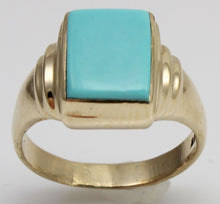 Load image into Gallery viewer, Antique 1920&#39;s Art Deco RARE Natural Persian Turquoise 10k Solid Yellow Gold Ladies Cocktail Ring