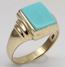 Load image into Gallery viewer, Antique 1920&#39;s Art Deco RARE Natural Persian Turquoise 10k Solid Yellow Gold Ladies Cocktail Ring