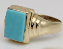 Load image into Gallery viewer, Antique 1920&#39;s Art Deco RARE Natural Persian Turquoise 10k Solid Yellow Gold Ladies Cocktail Ring