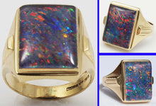 Load image into Gallery viewer, Antique SIGNED Stern &amp; Stern of NY Art Deco LARGE RAINBOW Natural Opal 10k Solid Gold Men&#39;s Ring