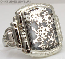 Load image into Gallery viewer, Antique 1930&#39;s Late Period Art Deco RARE Natural Silver Ore in Quartz 10k Solid White Gold Mens Ring