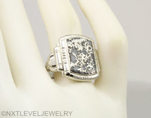 Load image into Gallery viewer, Antique 1930&#39;s Late Period Art Deco RARE Natural Silver Ore in Quartz 10k Solid White Gold Mens Ring