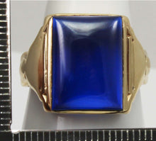 Load image into Gallery viewer, Art Deco 10k Solid Yellow Gold 16x12mm Rectangular Blue Spinel Cabochon