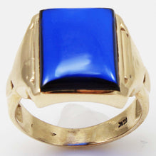 Load image into Gallery viewer, Art Deco 10k Solid Yellow Gold 16x12mm Rectangular Blue Spinel Cabochon