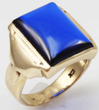 Load image into Gallery viewer, Art Deco 10k Solid Yellow Gold 16x12mm Rectangular Blue Spinel Cabochon