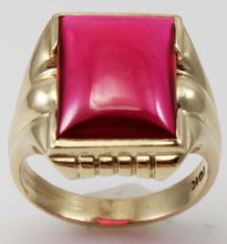 Load image into Gallery viewer, Antique 1920&#39;s Art Deco LARGE 12ct Ruby Cabochon 10k Solid Yellow Gold Men&#39;s Ring