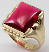 Load image into Gallery viewer, Antique 1920&#39;s Art Deco LARGE 12ct Ruby Cabochon 10k Solid Yellow Gold Men&#39;s Ring