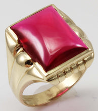 Load image into Gallery viewer, Antique 1920&#39;s Art Deco LARGE 12ct Ruby Cabochon 10k Solid Yellow Gold Men&#39;s Ring