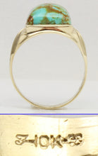 Load image into Gallery viewer, Vintage 1940&#39;s RARE COLLAPSED ORANGE Matrix Kingman Mine Turquoise 10k Solid Gold Men&#39;s Ring