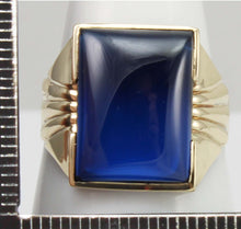 Load image into Gallery viewer, Antique 1920&#39;s Art Deco LARGE 12ct Blue Sapphire 10k Solid Yellow Gold Men&#39;s Ring