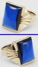 Load image into Gallery viewer, Antique 1920&#39;s Art Deco LARGE 12ct Blue Sapphire 10k Solid Yellow Gold Men&#39;s Ring