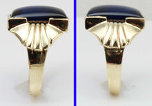 Load image into Gallery viewer, Antique 1920&#39;s Art Deco LARGE 12ct Blue Sapphire 10k Solid Yellow Gold Men&#39;s Ring